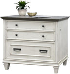 Ashford & Sons Wood Lateral File Cabinet, 31" H x 36" W x 21" D, White Finish, Locking Legal/Letter File Drawers, Ball Bearing Glides, Durable Fully Assembled Office Storage Solution