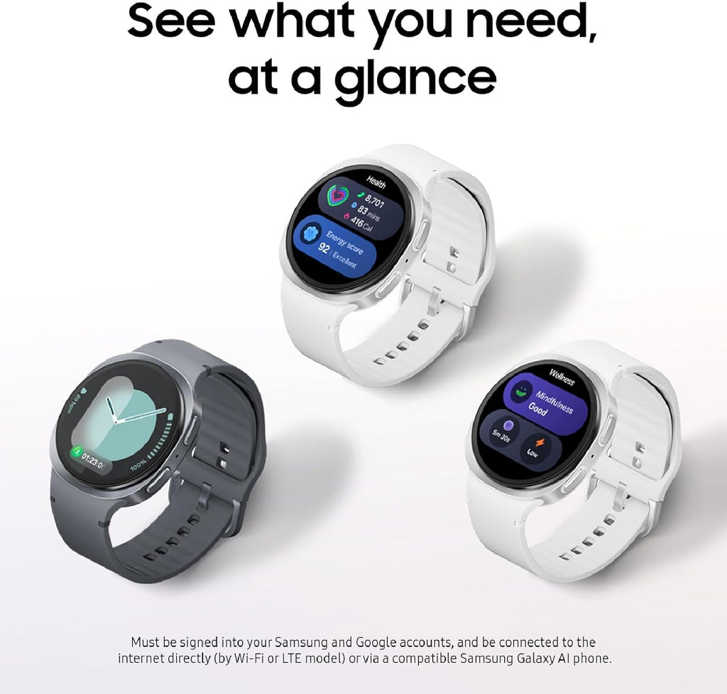 Samsung Galaxy Watch 8 (2025) 44mm Bluetooth Smartwatch  Cushion Design  Fitness Tracker  Sleep Coaching  Running Coach  Energy Score  Heart Rate Tracking  Graphite US Version  2 Yr Warranty