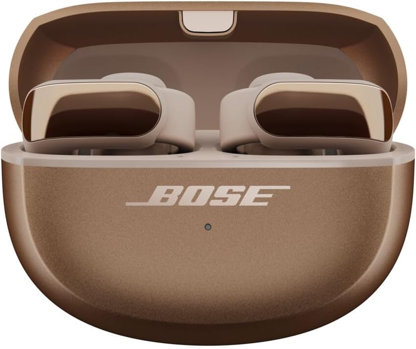 Bose Ultra Open Earbuds - Bluetooth Open Ear Earbuds with OpenAudio for Awareness  Clip-On Design for Comfort  Water Resistant  Up to 48 Hrs of Playtime  Driftwood Sand - Limited Edition Color