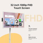 ApoloSign 32 inch FHD Smart Portable TV Gen2  16G +128G Storage  Android 15 OS  15000mAh  Rolling TV on Wheels with Rotatable Touch Screen  Built-in Battery  Full Swivel Rotation  Voice Remote