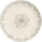 Sango 12-Piece Speckled Stoneware Dinnerware Set for 4- Glossy Plates and Bowls Set with Hand-Painted Floral Pattern, Rustic Ceramic Dish Set, Elegant Dishes for Everyday Dining, Siterra Glazed Garden