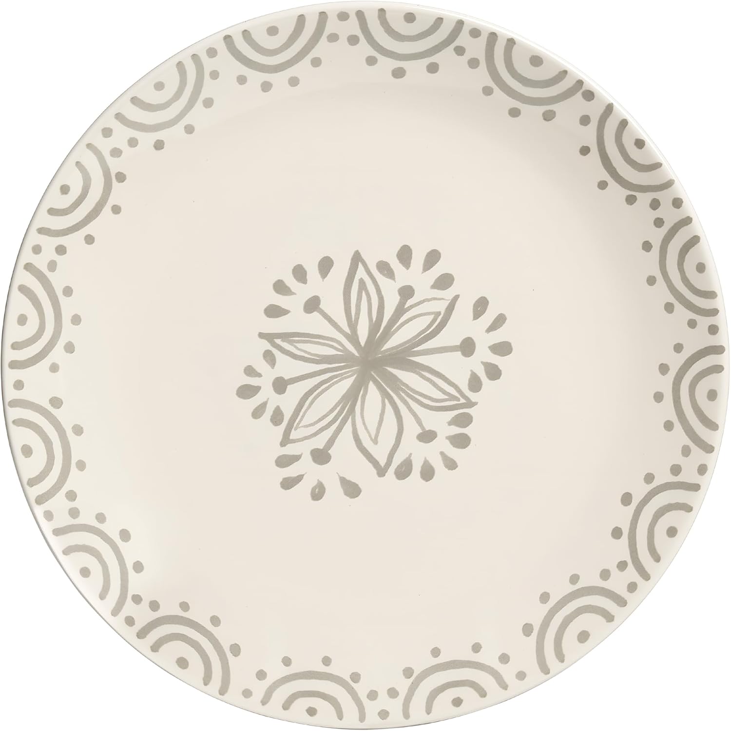 Sango 12-Piece Speckled Stoneware Dinnerware Set for 4- Glossy Plates and Bowls Set with Hand-Painted Floral Pattern, Rustic Ceramic Dish Set, Elegant Dishes for Everyday Dining, Siterra Glazed Garden