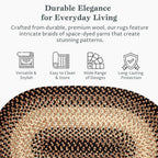 EastEnd EL83 Charcoal 7' x 9' Oval - Braided Area Rug, Home Decor, Floor Mat or Bedroom Rug - Easy Care, Ideal for High Traffic Areas in Hallway and Living Room - Made in USA