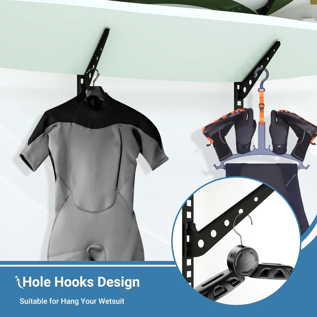 2/3/4/6 Board Horizontal Surfboard Rack, Adjustable Surfboard Wall Mount Display, Surfboard Wall Rack Board Storage Mount System at Home and Garage