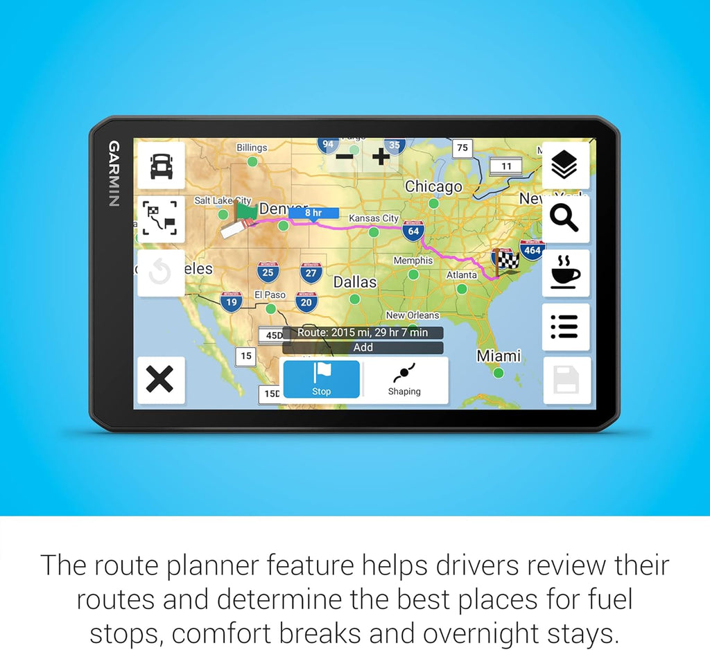 Garmin dezl OTR710  Large  Easy-to-Read 7 inch GPS Truck Navigator  Custom Routing  High-Resolution Birdseye Satellite Imagery  Directory of Trucking & Trailer Services (Renewed)