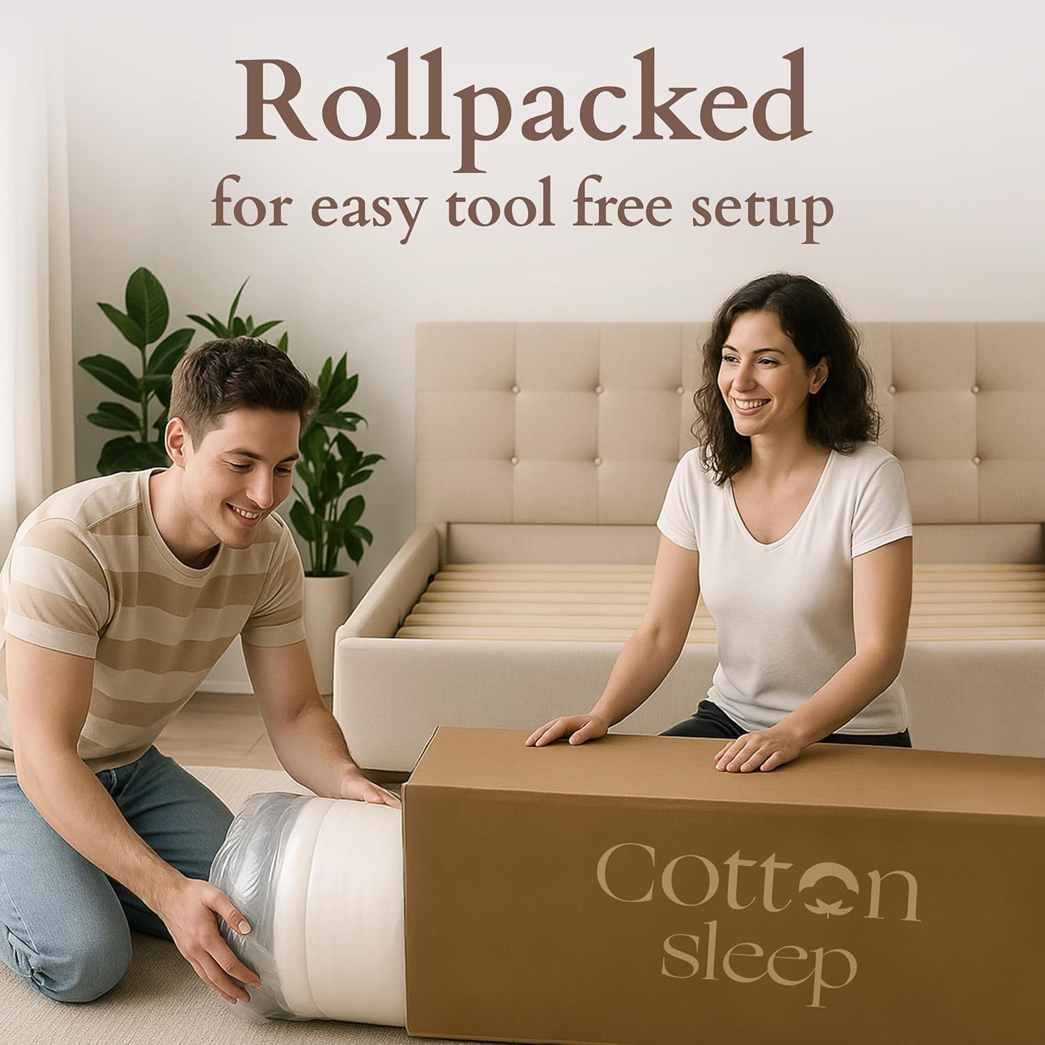 CottonSleep All Natural Mattress (100% Organic Cotton, Wool, & GOTS Latex, Made in The USA) Non Toxic, Fiberglass Free Hybrid Pocket Coil and Plush Foam Bed in A Box Medium Soft - Twin, 13"