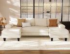 Txtin's U Shaped Sectional Couches for Living Room, 111 Inch Modular Sofa with Double Chaise, Large Lounge Couch for Apartment, Warm White