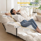 MAXYOYO Adjustable Floor Sofa Couch, Multi-Functional Bean Bag Bed, Loveseat Floor Couch Foldable Lazy Sofa Sleeper Bed for Reading Living Room, Beige