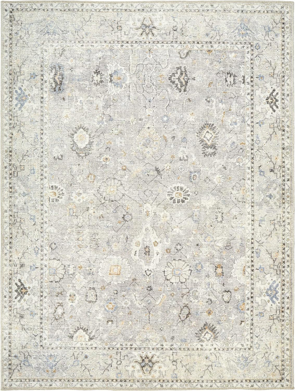 Livabliss x Becki Owens Davina Damask Area Rug , 7'10" x 10', Light Grey