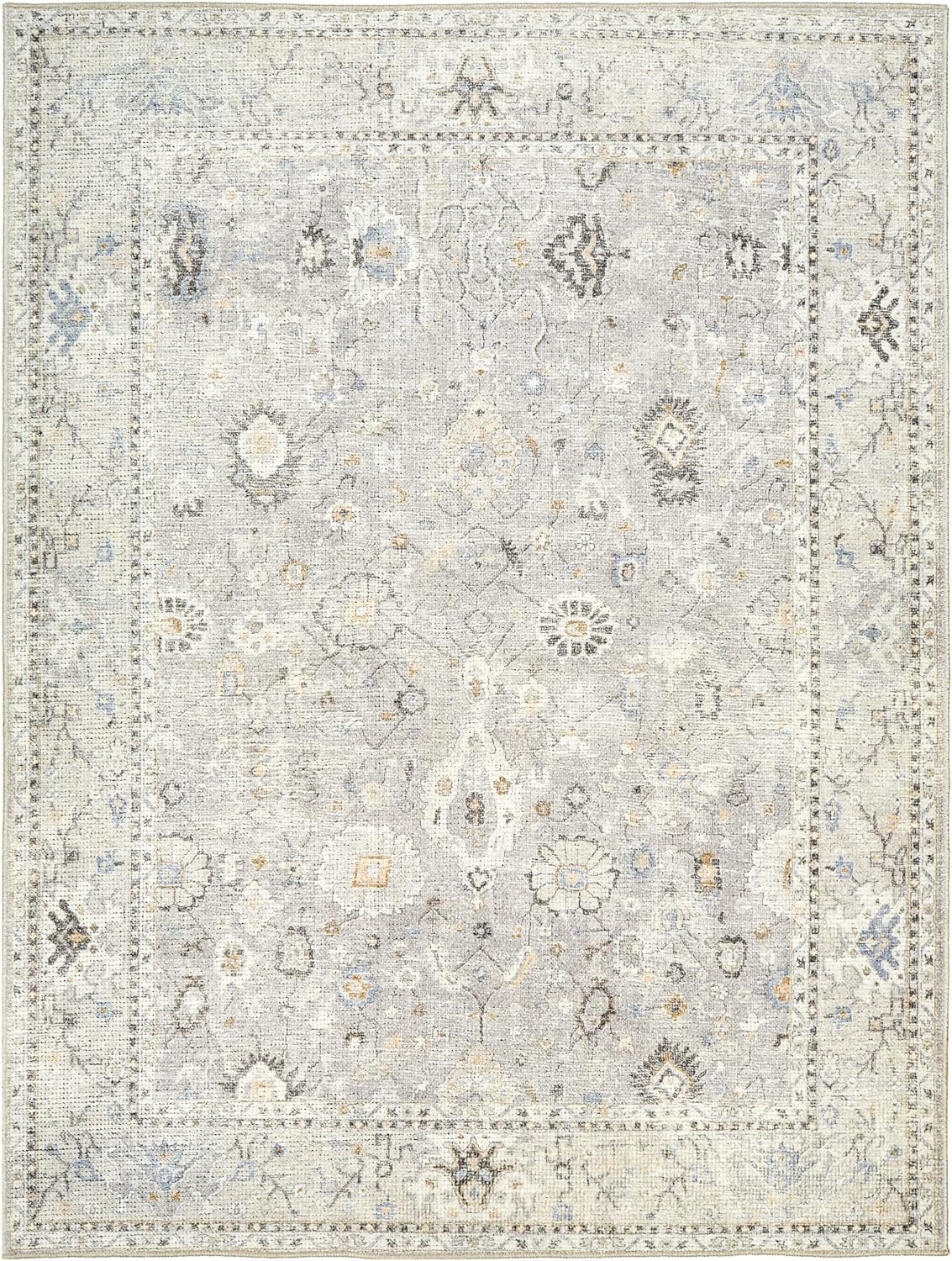 Livabliss x Becki Owens Davina Damask Area Rug , 7'10" x 10', Light Grey