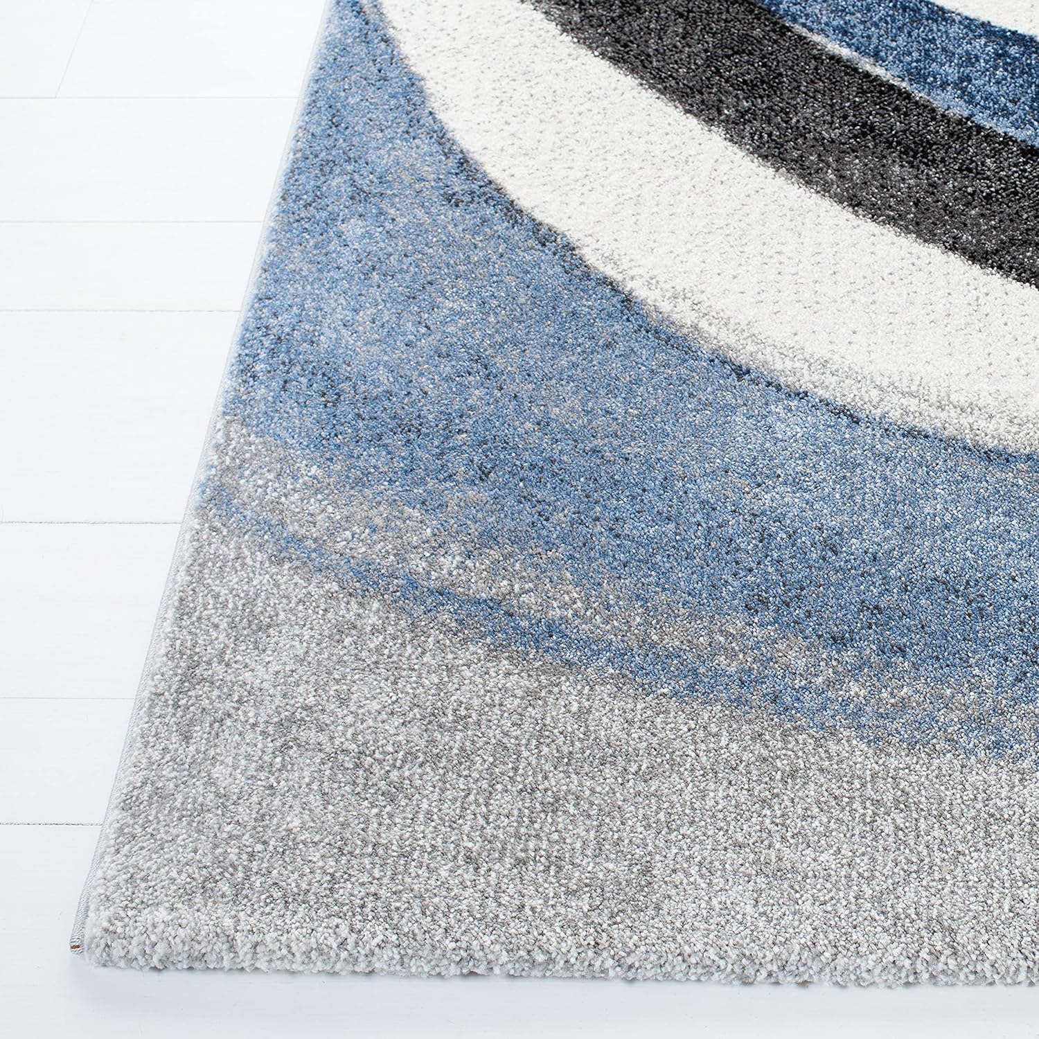 SAFAVIEH Hollywood Collection Area Rug - 9' x 12', Grey & Blue, Mid-Century Modern Design, Non-Shedding & Easy Care, Ideal for High Traffic Areas in Living Room, Bedroom (HLW766F)