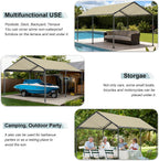 Carport 10x20ft Heavy Duty Car Tent, Portable Garage, Car Shelter, All-Season Tarp Tent for Car, Party，Beige