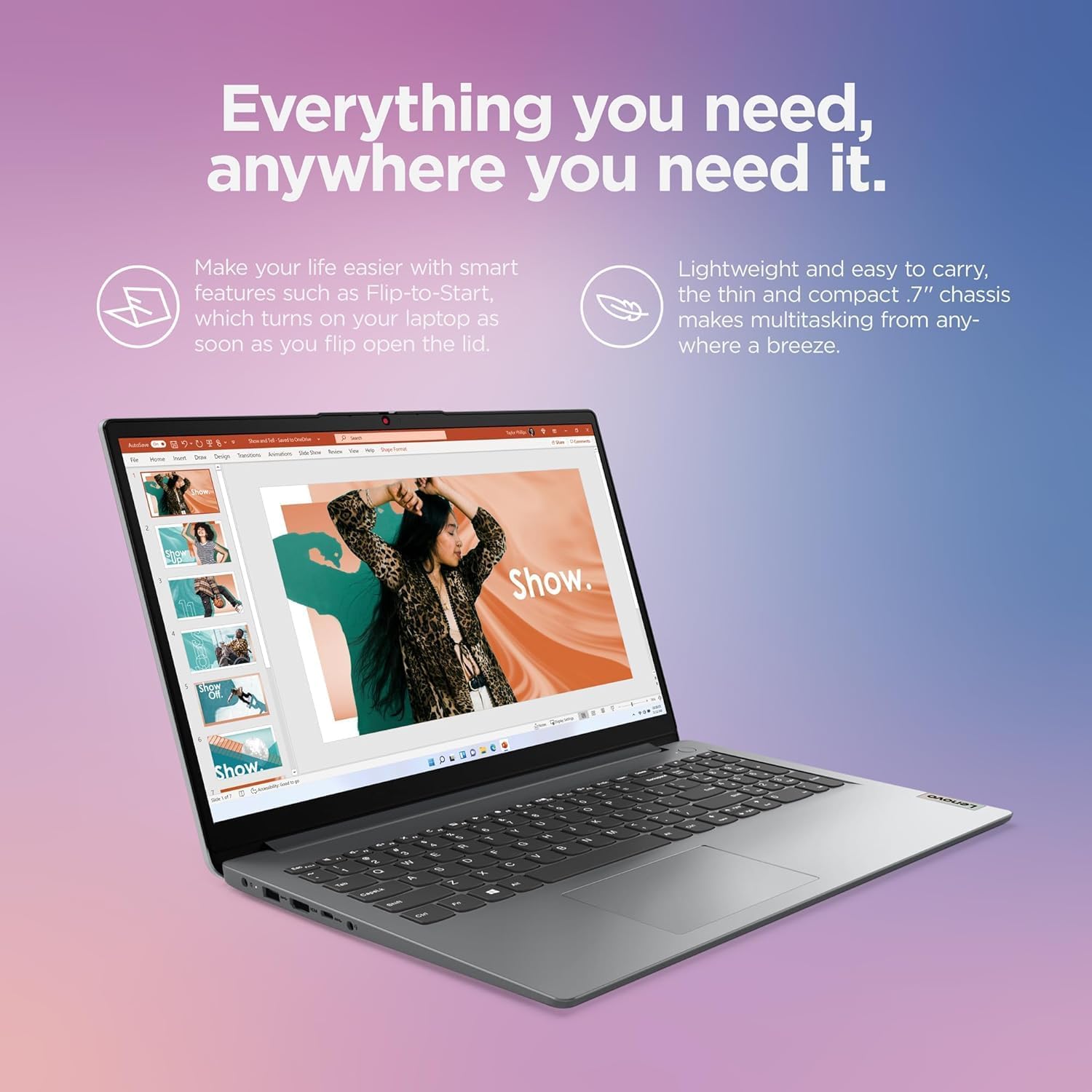 Lenovo IdeaPad 1 Student Laptop  Intel Dual Core Processor  12GB RAM  512GB SSD + 128GB eMMC  15.6" FHD Display  1 Year Office 365  Windows 11 Home  Wi-Fi 6  Webcam  Bluetooth  SD Card Reader  Grey