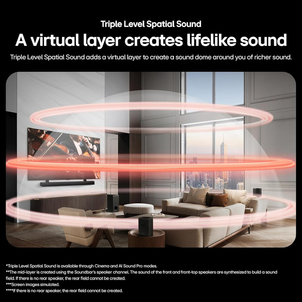 LG S70TY 3.1.1-Channel QNED TV Matching Soundbar  Dolby Atmos  Wow Orchestra  Rear Speaker Ready  Wireless Subwoofer