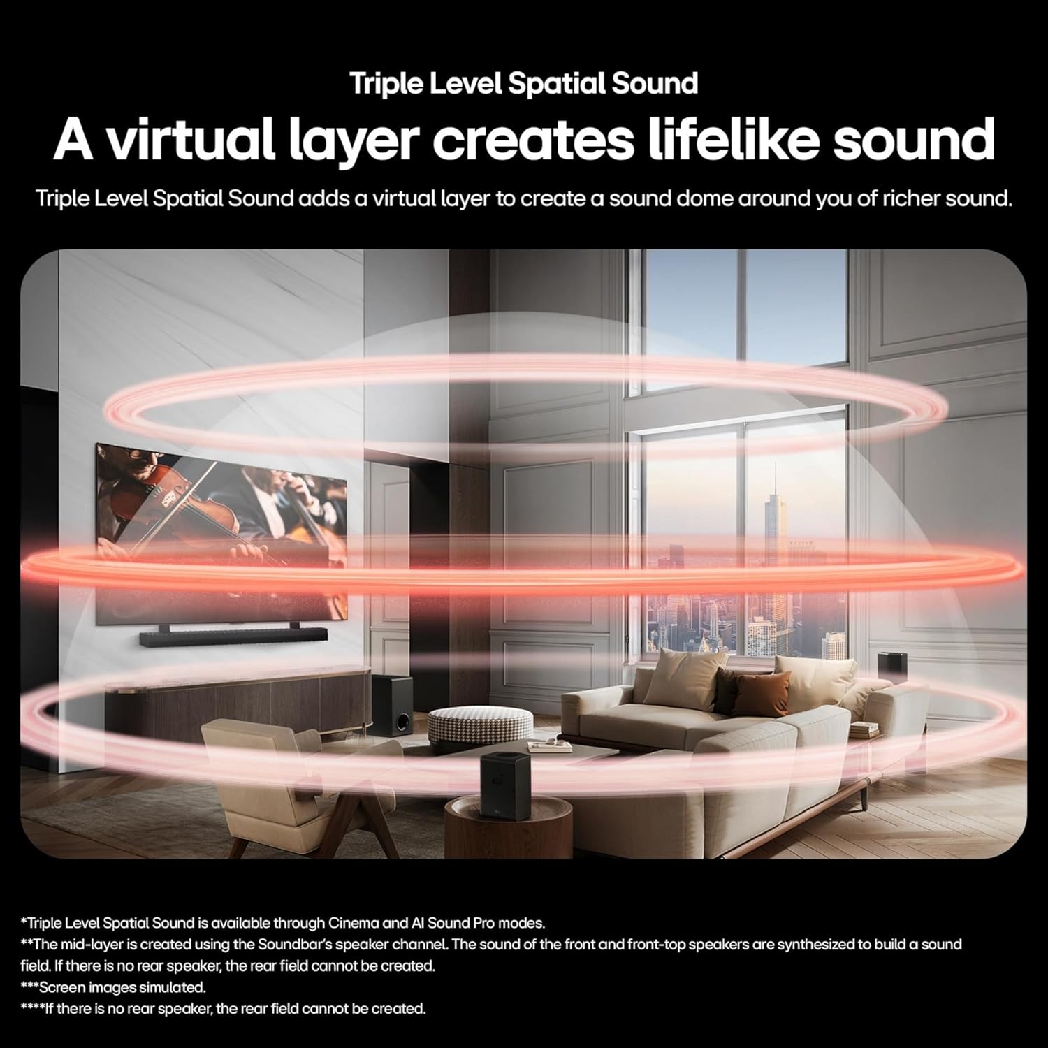 LG S70TY 3.1.1-Channel QNED TV Matching Soundbar  Dolby Atmos  Wow Orchestra  Rear Speaker Ready  Wireless Subwoofer