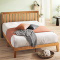 Zinus Alexia Wood Platform Bed Frame with headboard, Solid Wood Foundation with Wood Slat Support, No Box Spring Needed, Easy Assembly, Rustic Pine, Queen