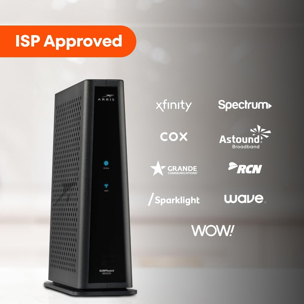ARRIS (SBG8300) - Cable Modem Router Combo - Fast DOCSIS 3.1 Gigabit & AC2350 WiFi  Comcast Xfinity  Cox  Spectrum & more  1 Gbps Max Internet Speeds   4 OFDM Channels