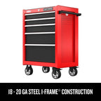 2000 Series 26-in W x 36.5-in H 5-Drawer Steel Rolling Cabinet (Red)
