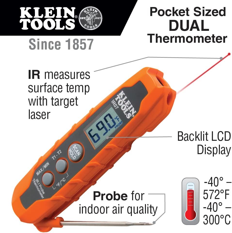 Klein Tools CL320KIT HVAC Kit for HVAC Testing; Digital Clamp Meter, Non-Contact Voltage Tester, and Infrared/Probe Thermometer