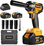 1/2 inch Brushless Impact Wrench 750N.m(553 Ft-lbs) 20V High Torque Impact Gun with 2x4.0AH Battery and Fast Charger Cordless Impact Driver for Car,Construction,Building,DIY