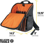 Klein Tools 55482 Tool Bag Backpack, Heavy Duty Tradesman Pro Tool Organizer with 21 Pockets and Large Interior, Water Resistant