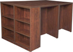 Regency Legacy Stand Up 2 Storage Cabinet/ 2 Desk Quad with Bookcase End- Cherry