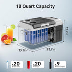 BODEGA BODEGACOOLER 12 Volt Car Refrigerator, 18 Quart Portable Freezer, Car Fridge -4℉-68℉, Compressor Electric Cooler 12/24V DC100-240 Volt AC for Outdoor RV Camping Travel Vehicles Home Use, Black