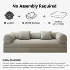 78.8" Modular Sofa Bed - 4-in-1 Convertible Design with Corduroy Fabric and High Density Sponge, Removable Cover and Fixed Frame