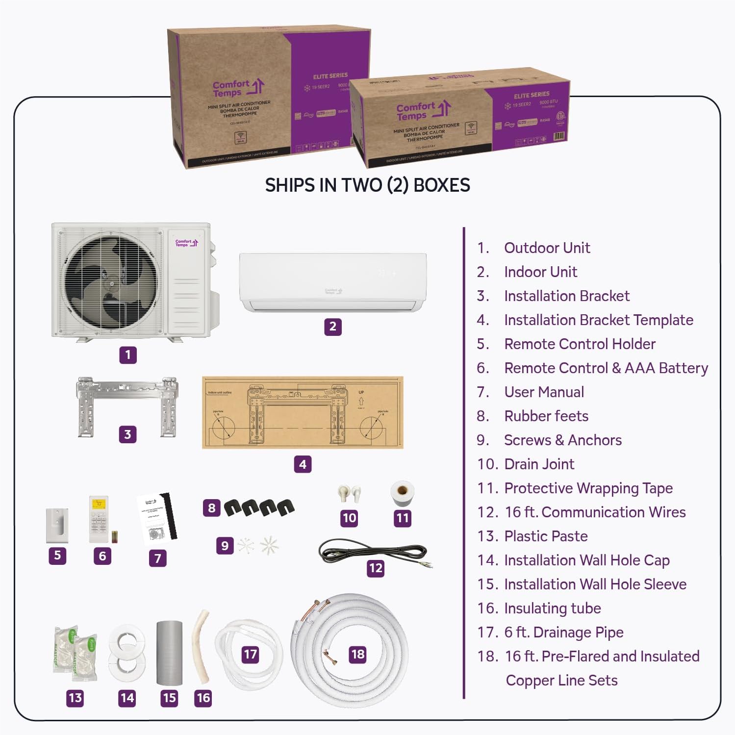 Energy-Saving 12000 BTU Minisplit Systems 110V – 20.5 SEER, Pre-Charged, Ductless, Quiet & Comfortable Mini Split AC/Heating System with WiFi & Complete Easy Install Kit (Elite Series)