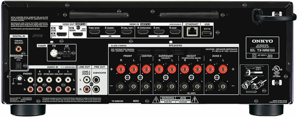 Onkyo TX-NR6100 7.2 Channel 8K Smart AV Receiver - THX Certified  Works with Sonos Certified  and Ultimate 4K Gaming Experience