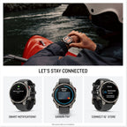 Garmin fēnix® 8 Pro  51mm  AMOLED Display  Premium Connected Multisport GPS Smartwatch  inReach® Technology  Sapphire  Titanium with Graphite/Black Silicone Band