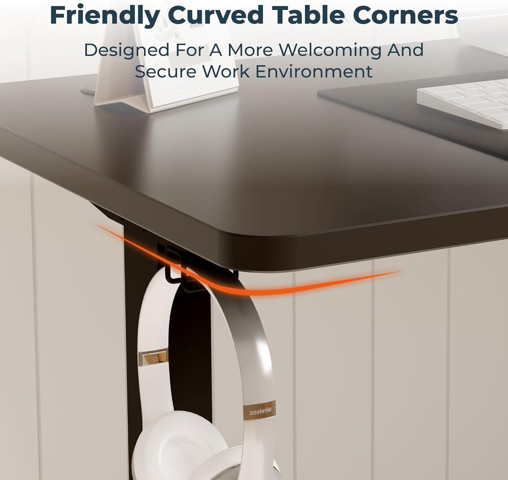 Standing Desk, Large 71x31 Inches Adjustable Stand Up Desk with Cable Management, Home Office Computer Desk with Memory Preset& Cup Holder, Black