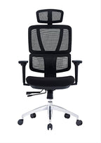 SUNLINE Elevate Office Chair - Ergonomic & Adjustable Lumbar Support System with Aluminum Base - 4D Curved Mesh Headrest & 3D Armrest Chair, Tilt Control