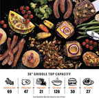 Blackstone 1554 36” Omnivore Griddle with Folding Side Shelves  Powder Coated Steel  Black