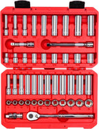 TEKTON 3/8 Inch Drive 6-Point Socket and Ratchet Set, 46-Piece (5/16-3/4 in., 8-19 mm) | SKT15301