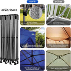 COBIZI 10x30 Pop up Canopy Tent 10x30 Canopy with Sidewalls  Heavy Duty Party Tent Tents for Parties  Foldable UPF 50+ Waterproof Commercial Easy up Canopy with Roller Bag  Navy Blue(Windproof)