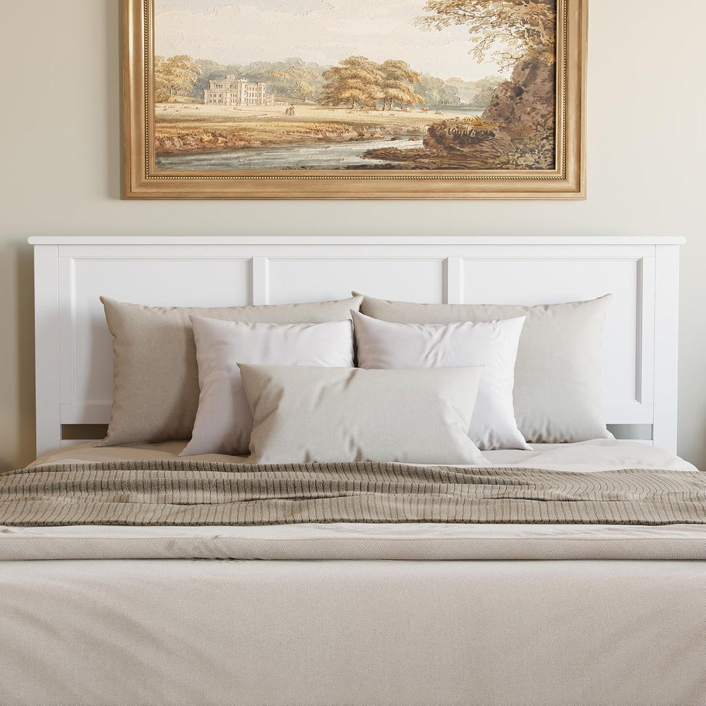 AFI, Madison King Solid Wood Panel Headboard, White