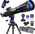 Telescope  90mm Aperture 800mm-Telescope for Adults & Kids  Professional Refractor Telescopes for Adults High Powered  Beginner-Friendly  Phone Adapter & Stable Stainless Tripod  Portable Carry Bag