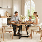 LITTLE TREE 31.5 Inches Small Dining Table for 4, Square Dinner Table for Small Space, Dining Room Tables, Rustic Brown Wooden Kitchen Table with Metal Legs, Modern Leisure Cafe Table for Apartment