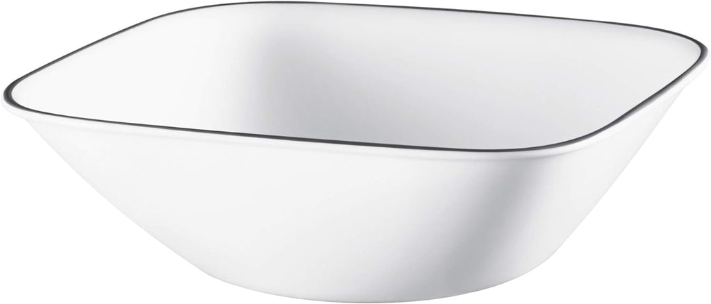 Corelle Vitrelle 18-Piece Service for 6 Dinnerware Set Triple Layer Glass and Chip Resistant, Lightweight Square Plates and Bowls Set, Timber Shadows