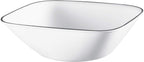 Corelle Vitrelle 18-Piece Service for 6 Dinnerware Set Triple Layer Glass and Chip Resistant, Lightweight Square Plates and Bowls Set, Timber Shadows