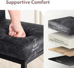 ALPHA HOME 24 Inch Bar Stools, Kitchen Counter Stools with Backs, Black Bar Stools Set of 4, PU Leather Barstools, Kitchen Stools with Back&Upholstered Footrest, Sturdy Chromed Metal Steel Frame