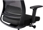Ergonomic Mesh Office Chair with Headrest, High Back Executive Chair, 4D Adjustable Armrests, Adjustable Lumbar Support, Sliding Seat & Multi-Position Tilt Lock, Aluminum Base – Black