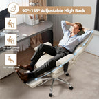 7-Point Massage Office Chair,Heated Manageral Chair,Ergonomic Executive Chair with Footrest,Adjustable Armrest，Computer Chair for Offices, Study Areas, Gaming Spaces,Beige