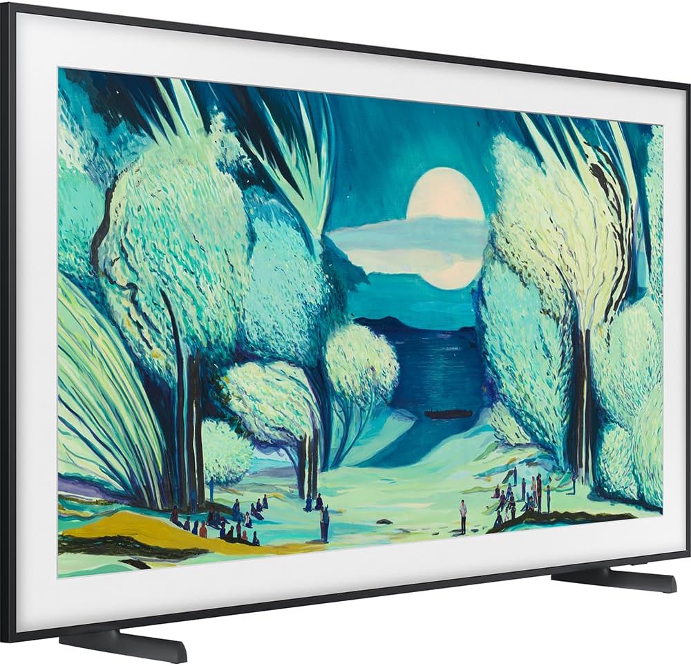 Samsung QN55LS03FA 55" The Frame QLED 4K AI TV (2025) Bundle with Modern White Bezel  CPS 26 Month Protection  Slim Flat Mount  2X HDMI Cables & Deco Gear Complete Home Theater Beginner's Guidebook