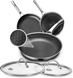 OATOFP Non Stick Frying Pans Set with 2 Lid, Hybrid Skillet Set Nonstick (8+10+12inch), Pans for cooking, PFOA Free Stainless Steel Kitchen set, Dishwasher and Oven-Safe Cookware Sets