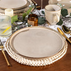 GBHOME 24 Pieces Double Bowls Ceramic Dinnerware Sets for 6, Stoneware Plates and Bowls Set with Reactive Glaze, Scratch Resistant Stoneware Dishes Set, Dishwasher & Microwave Safe