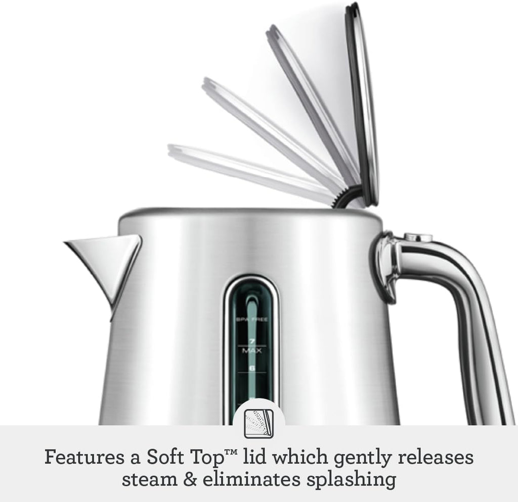 Breville BKE845BST Smart Kettle Luxe Water Heater, 7 Cup, Black Stainless Steel