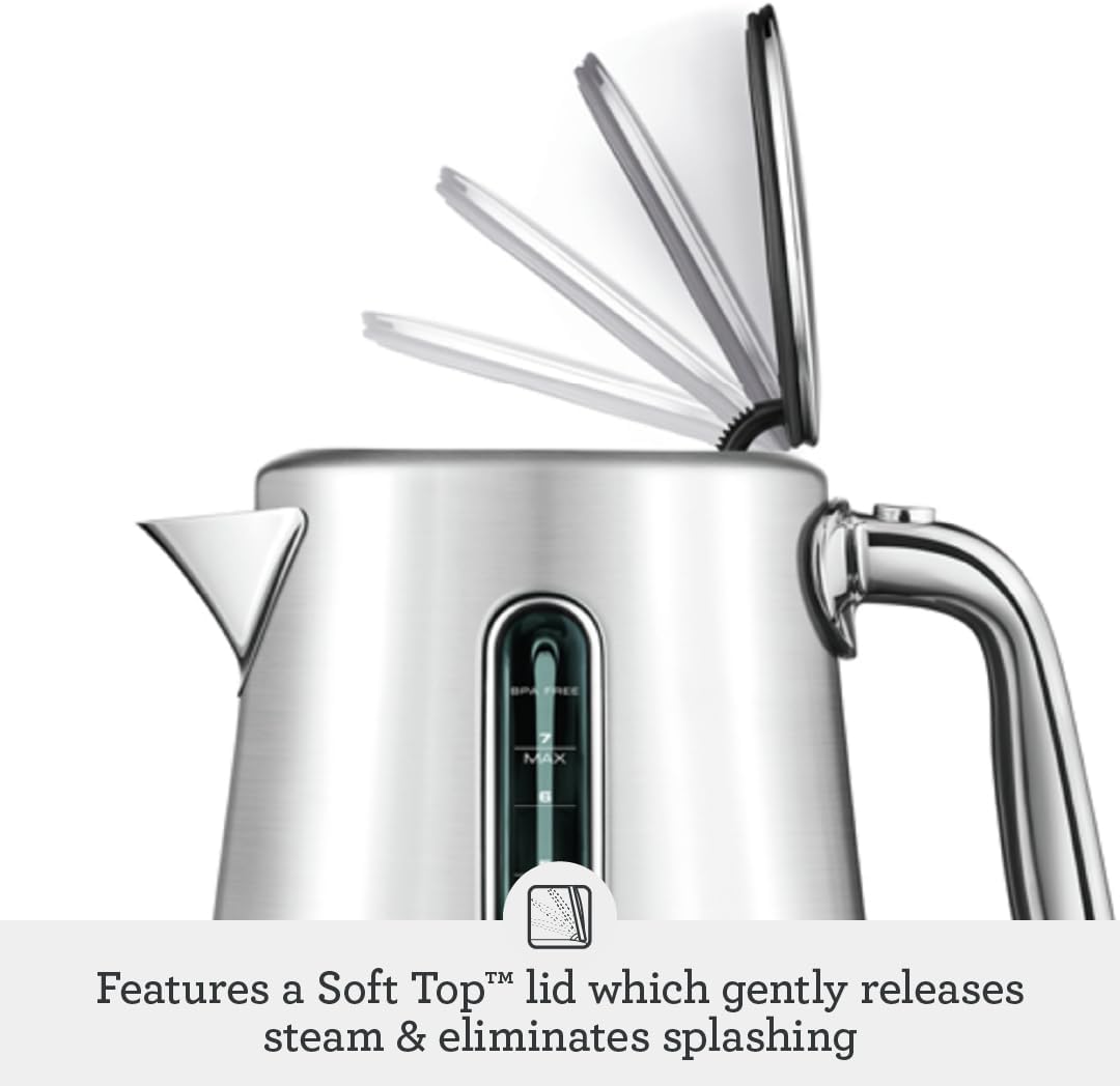 Breville BKE845BST Smart Kettle Luxe Water Heater, 7 Cup, Black Stainless Steel