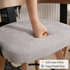 DUOMAY Swivel Bar Stools Set of 4, 26" Counter Height Bar Stool with Footrest Modern Wood Barstools with Linen Upholstered Seat Counter Stools for Kitchen Island Home Bar,Grey
